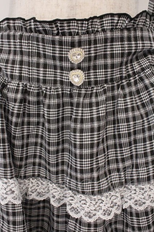 画像2: DearMyLove / レースチェックティアードサスペンダースカート 5L ブラックチェック O-26-02-17-003-0-SK-IG-OS (2)