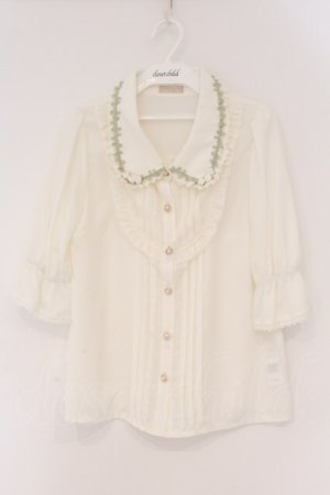 画像: axes femme POETIQUE / 薔薇モチーフ付ブラウス M オフシロ O-26-02-17-024-AX-BL-IG-OS