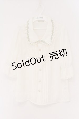 画像: axes femme POETIQUE / 薔薇モチーフ付ブラウス M オフシロ O-26-02-17-024-AX-BL-IG-OS