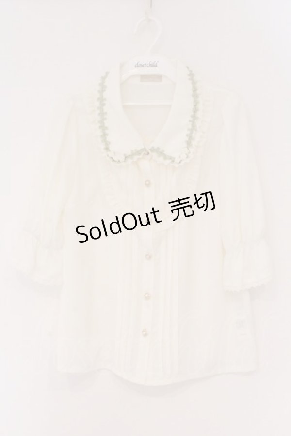 画像1: axes femme POETIQUE / 薔薇モチーフ付ブラウス M オフシロ O-26-02-17-024-AX-BL-IG-OS (1)