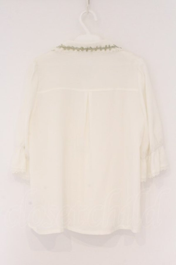 画像3: axes femme POETIQUE / 薔薇モチーフ付ブラウス M オフシロ O-26-02-17-024-AX-BL-IG-OS (3)