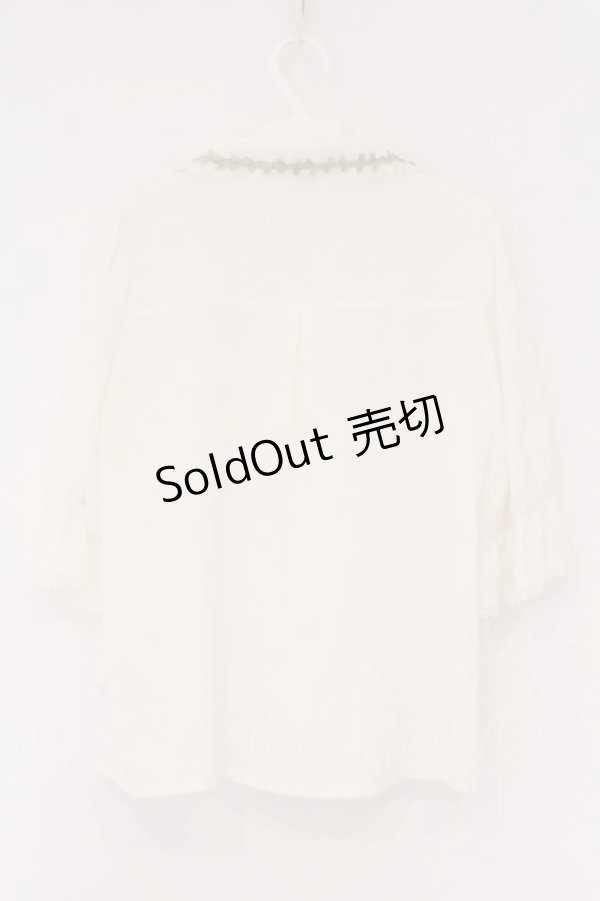 画像3: axes femme POETIQUE / 薔薇モチーフ付ブラウス M オフシロ O-26-02-17-024-AX-BL-IG-OS (3)