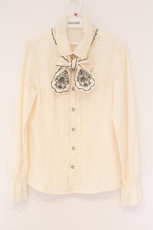 画像: axes femme / 刺繍リボンブラウス L アイボリー O-26-02-17-025-AX-BL-IG-OS