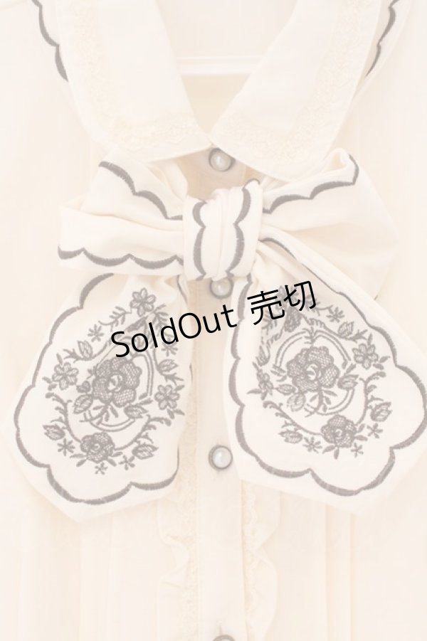 画像2: axes femme / 刺繍リボンブラウス L アイボリー O-26-02-17-025-AX-BL-IG-OS (2)