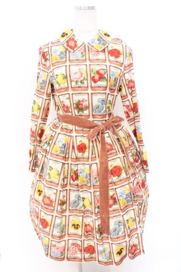 画像1: Jane Marple / Seeds of hopeワンピース M アプリコット O-26-02-18-032-JM-OP-IG-OS (1)