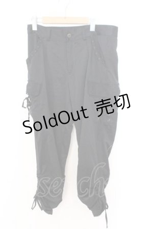 画像: axes femme / サテンカーゴギャザーパンツ M クロ O-26-02-18-033-AX-PA-IG-ZT106