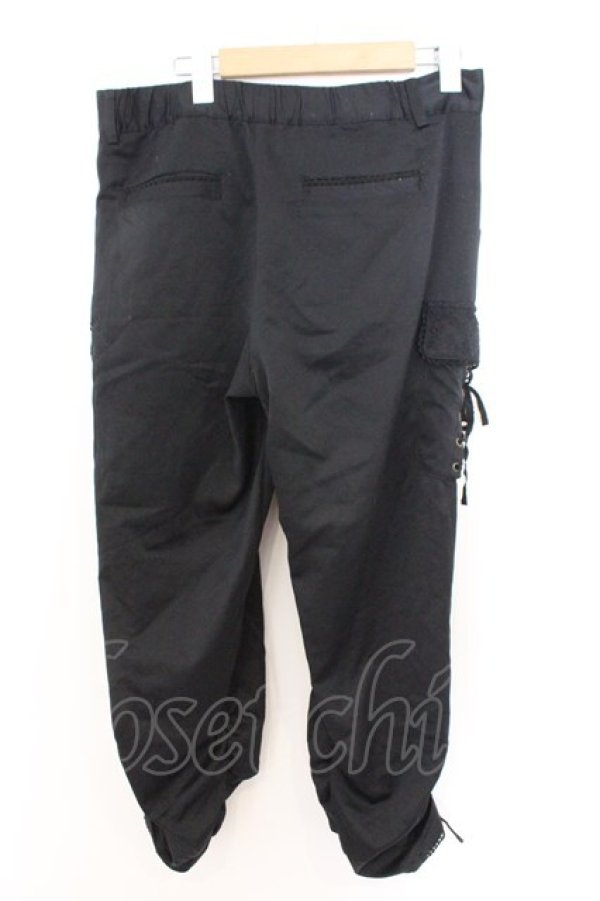 画像2: axes femme / サテンカーゴギャザーパンツ M クロ O-26-02-18-033-AX-PA-IG-OS (2)