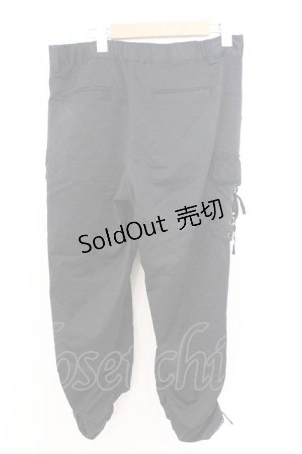 画像2: axes femme / サテンカーゴギャザーパンツ M クロ O-26-02-18-033-AX-PA-IG-ZT106 (2)