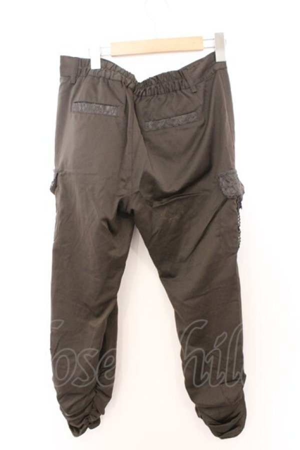 画像2: axes femme / サテンカーゴギャザーパンツ L カーキグリーン O-26-02-18-034-AX-PA-IG-OS (2)