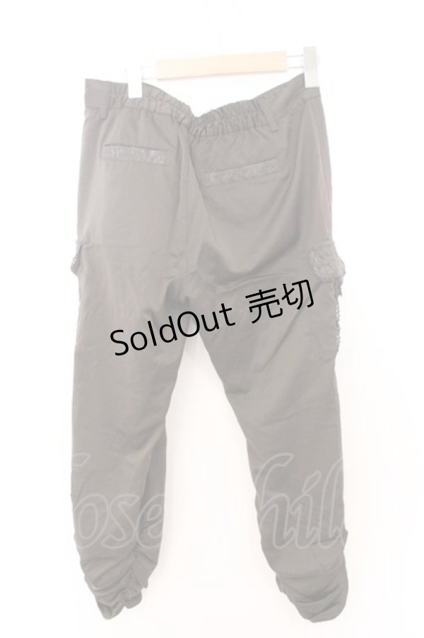 画像2: axes femme / サテンカーゴギャザーパンツ L カーキグリーン O-26-02-18-034-AX-PA-IG-ZT106 (2)