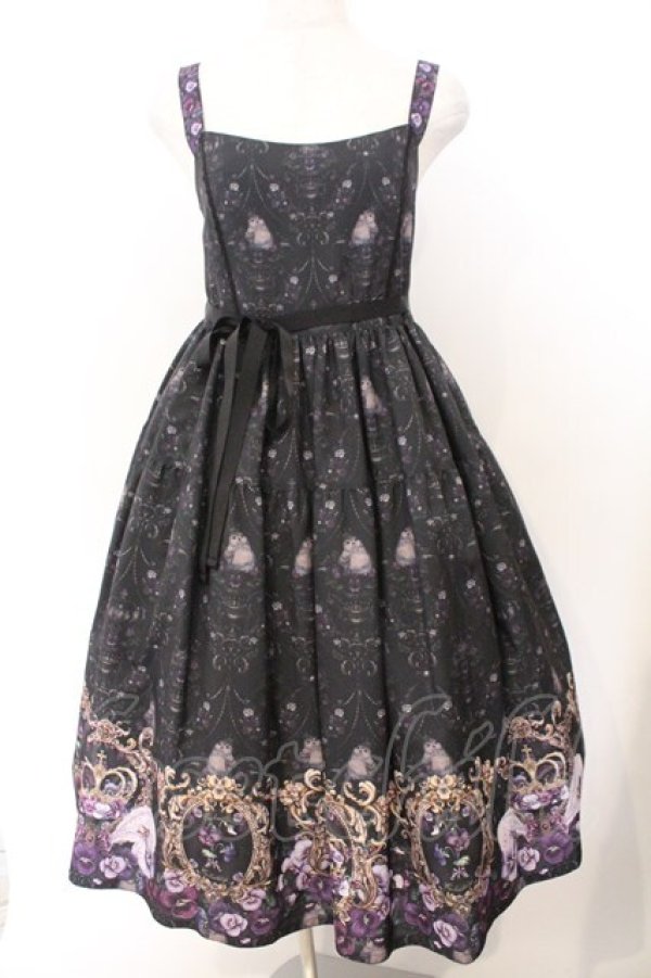 画像1: Enchantlic Enchantilly / すみれ姫の王冠 ティアードジャンパースカート  クロ O-26-02-18-036-LO-OP-OW-OS (1)