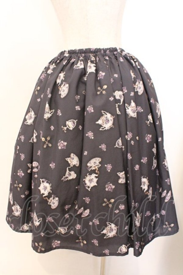 画像3: Enchantlic Enchantilly / すみれのお茶会エレガントスカート  クロ O-26-02-18-037-LO-SK-OW-OS (3)