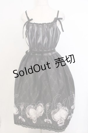 画像: Enchantlic Enchantilly / トランプティータイム シャンタンジャンパースカート  クロ O-26-02-18-040-LO-OP-OW-OS