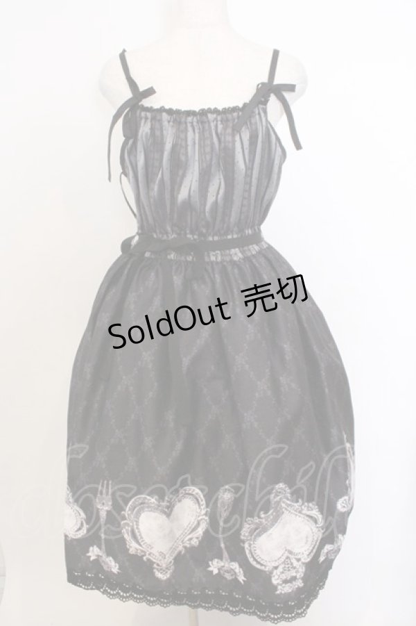 画像1: Enchantlic Enchantilly / トランプティータイム シャンタンジャンパースカート  クロ O-26-02-18-040-LO-OP-OW-OS (1)