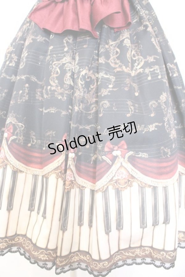 画像2: Enchantlic Enchantilly / アンティークエレガンスピアノワンピース  クロ×ワイン O-26-02-18-041-LO-OP-OW-OS (2)