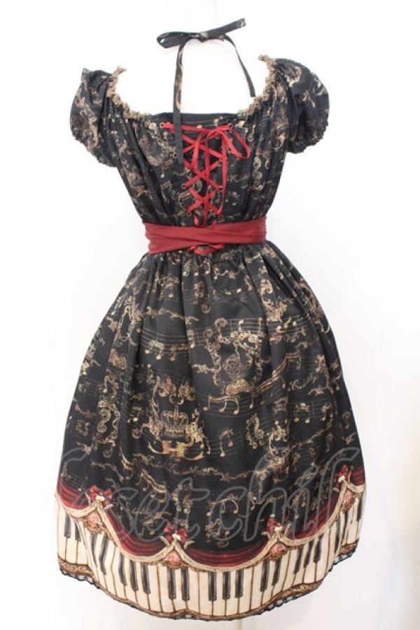 画像3: Enchantlic Enchantilly / アンティークエレガンスピアノワンピース  クロ×ワイン O-26-02-18-041-LO-OP-OW-OS (3)