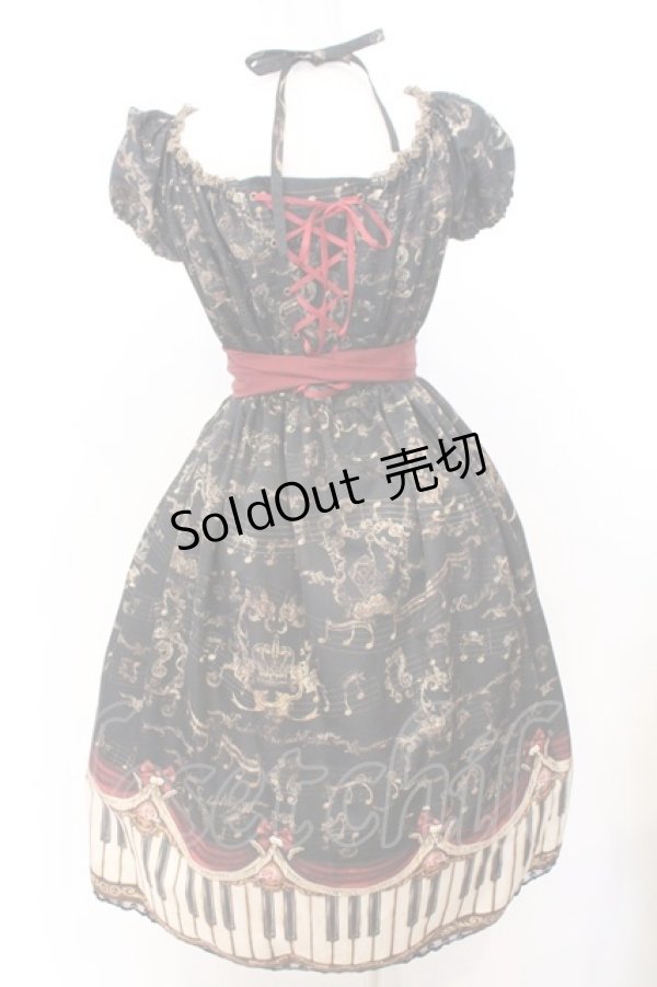 画像3: Enchantlic Enchantilly / アンティークエレガンスピアノワンピース  クロ×ワイン O-26-02-18-041-LO-OP-OW-OS (3)