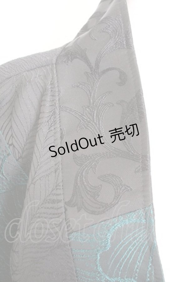 画像3: Qutie Frash / 着物ロングカーデ  ブラック×グリーン O-26-02-18-046-QU-TO-OW-OS (3)