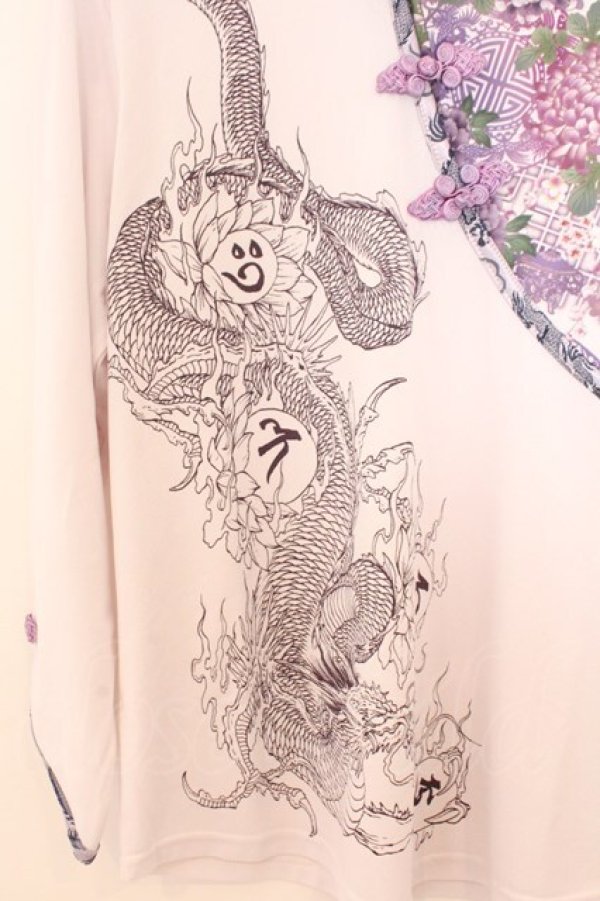 画像2: Qutie Frash / ４店舗限定チャイナT  ホワイト×パープル O-26-02-18-050-QU-TS-OW-OS (2)