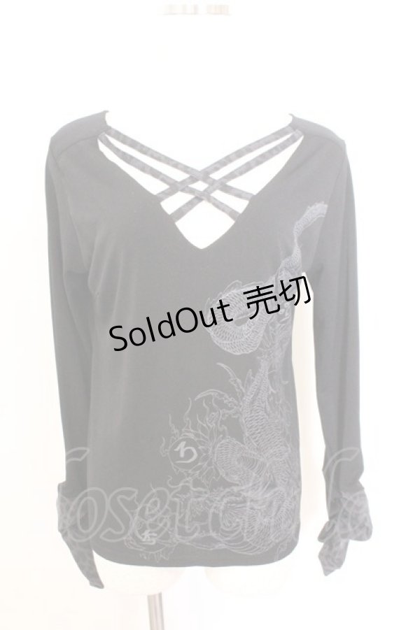 画像1: Qutie Frash / クロスインナーTシャツ  ブラック O-26-02-18-053-QU-TO-OW-OS (1)