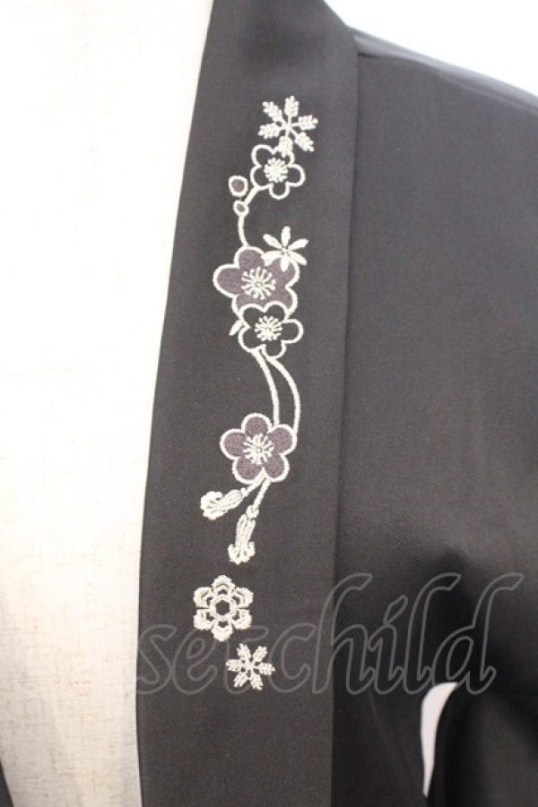 画像2: Amavel / 手まり遊びとシマエナガ和風羽織 F クロ O-26-02-18-055-CA-TO-OW-OS (2)