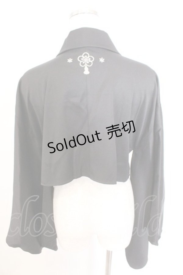 画像3: Amavel / 手まり遊びとシマエナガ和風羽織 F クロ O-26-02-18-055-CA-TO-OW-OS (3)