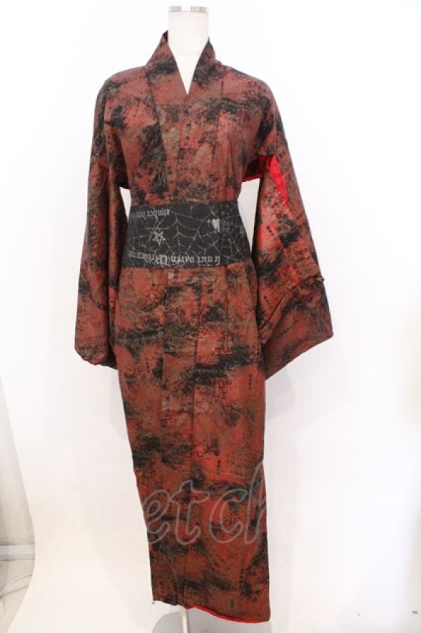 画像1: h.NAOTO / Psycho le Cemuコラボ五芒星ファンタジー浴衣  レッド O-26-02-18-006-HN-OP-OW-OS (1)