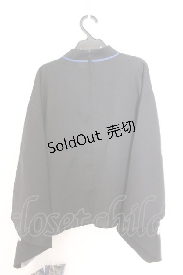 画像3: Amavel / 手まりの遊びとシマエナガ和風ブラウス F クロ O-26-02-18-056-CA-BL-OW-OS (3)