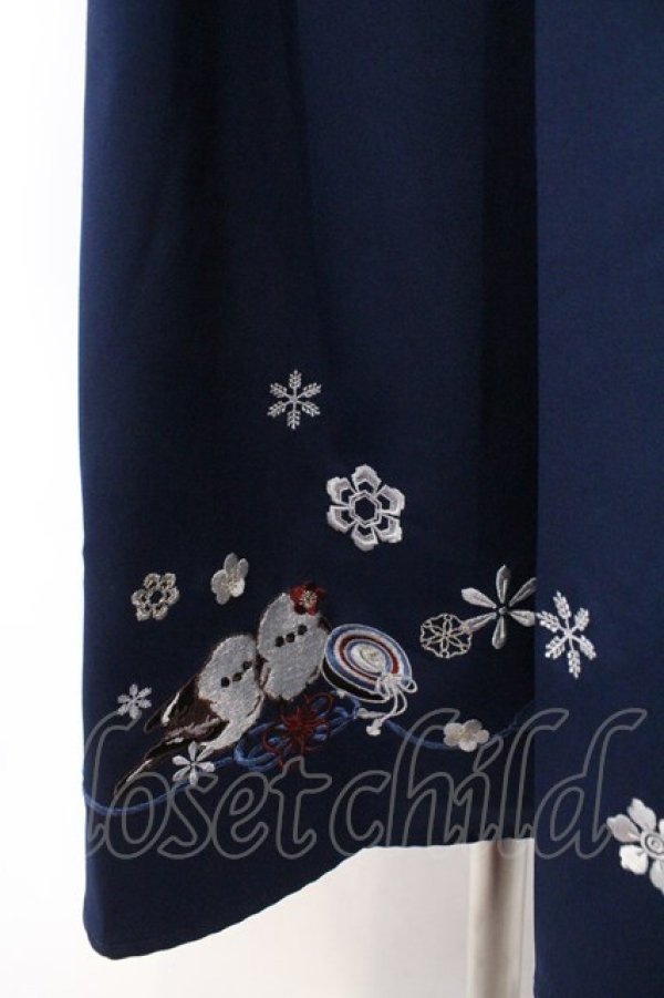 画像2: Amavel / 手まり遊びとシマエナガ 和風スカート F ネイビー O-26-02-18-057-CA-SK-OW-OS (2)