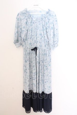 画像: axes femme / マリンプリントリラックスワンピース F ブルー O-26-02-18-059-AX-OP-OW-OS