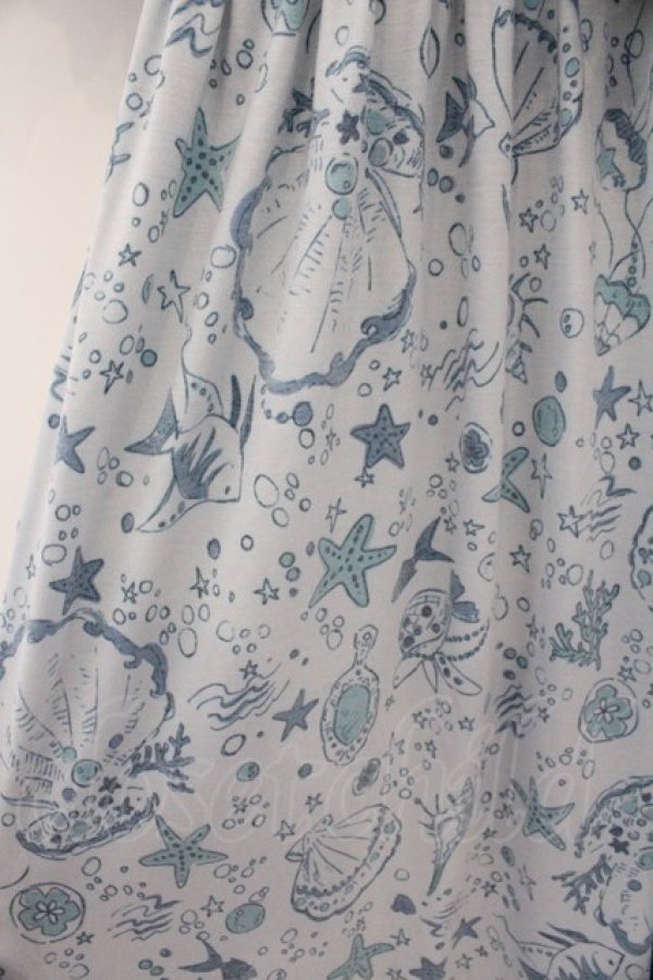 画像2: axes femme / マリンプリントリラックスワンピース F ブルー O-26-02-18-059-AX-OP-OW-OS (2)