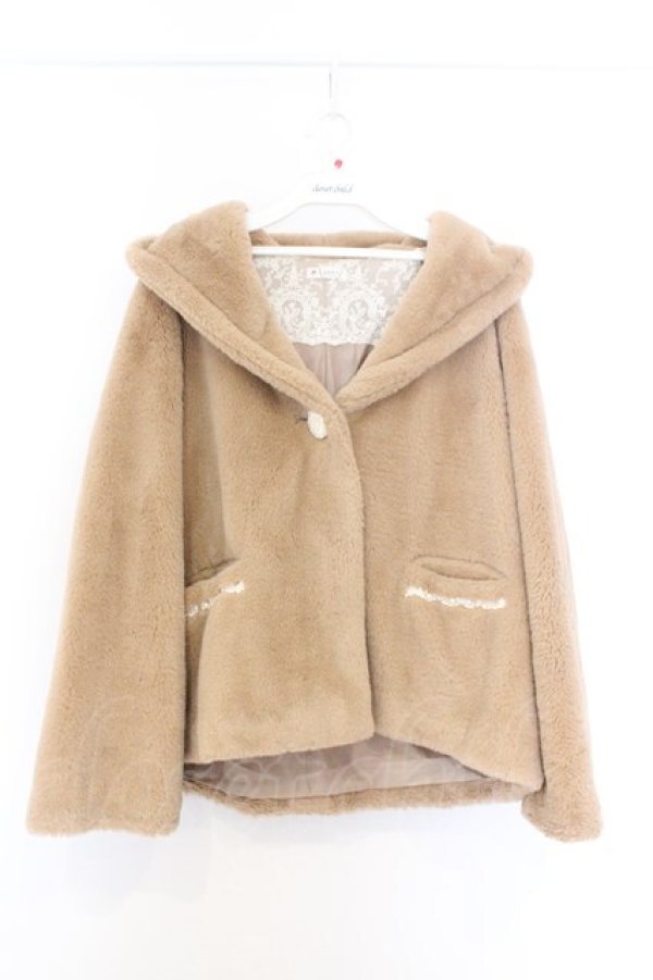 画像1: axes femme / フード付きファーコート M モカ O-26-02-18-1041-AX-CO-IG-OS (1)