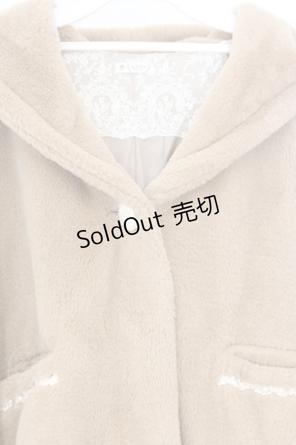 画像2: axes femme / フード付きファーコート M モカ O-26-02-18-1041-AX-CO-IG-ZT0220B (2)