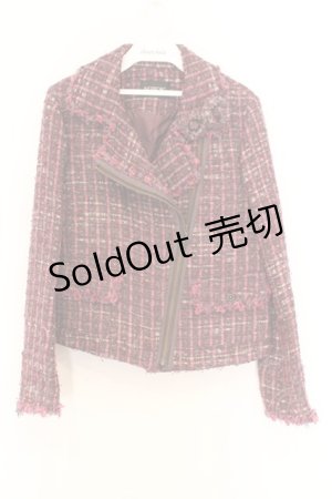 画像: INGEBORG / ツイードライダースジャケット 9 ワイン系 O-26-02-18-1045-LO-JA-IG-OS