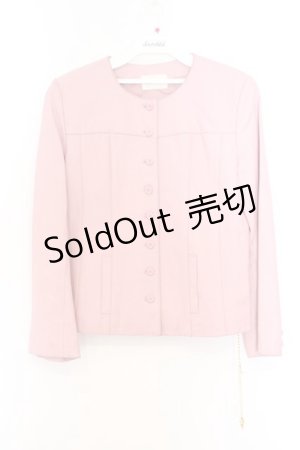 画像: INGEBORG / ノーカラー羊皮ジャケット  ピンク O-26-02-18-1052-LO-JA-IG-ZT0220D