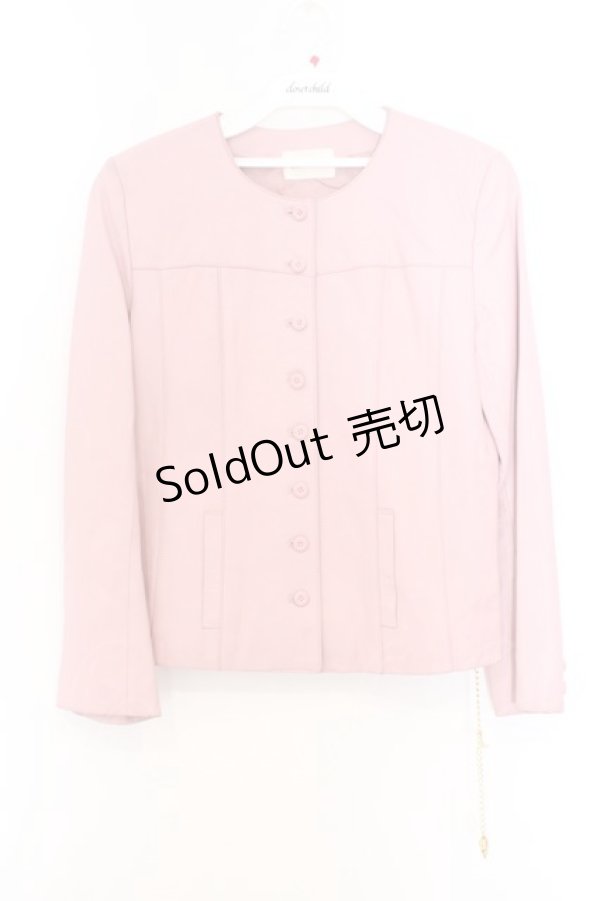 画像1: INGEBORG / ノーカラー羊皮ジャケット  ピンク O-26-02-18-1052-LO-JA-IG-ZT0220D (1)