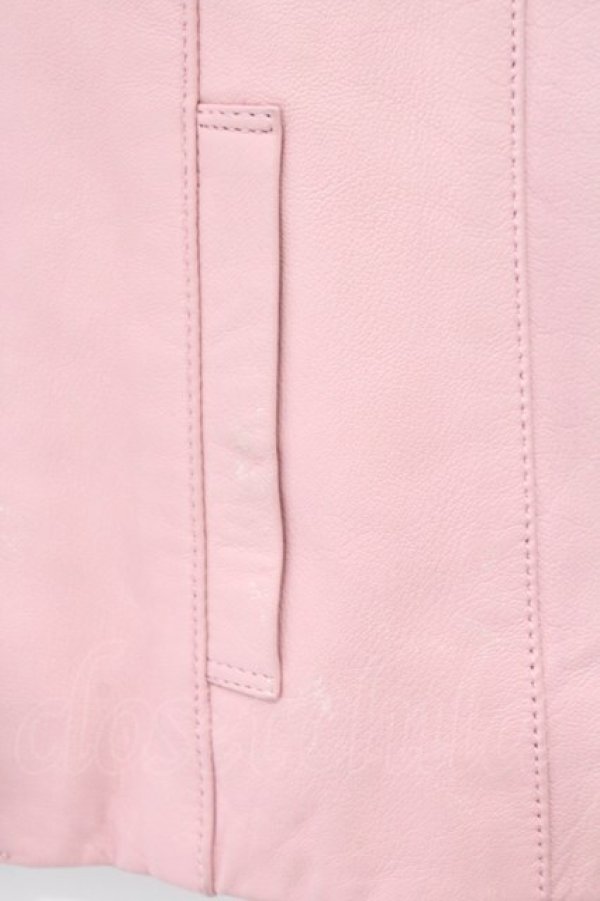 画像2: INGEBORG / ノーカラー羊皮ジャケット  ピンク O-26-02-18-1052-LO-JA-IG-OS (2)