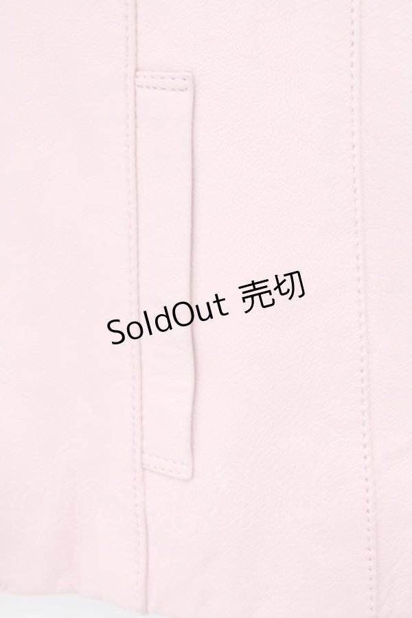 画像2: INGEBORG / ノーカラー羊皮ジャケット  ピンク O-26-02-18-1052-LO-JA-IG-ZT0220D (2)