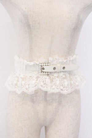 画像: axes femme POETIQUE / レースゴムベルト  シロ O-26-02-18-1007-AX-ZA-IG-OS