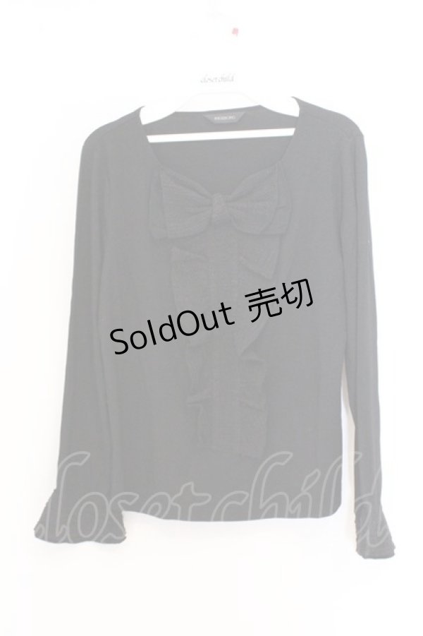 画像1: INGEBORG / リボン配色カットソー  クロ O-26-02-18-1054-LO-TO-IG-ZT626 (1)