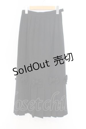 画像: KANEKO ISAO / リボンプリーツスカート  クロ O-26-02-18-1056-EL-SK-IG-OS