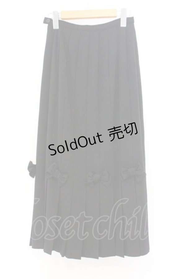 画像3: KANEKO ISAO / リボンプリーツスカート  クロ O-26-02-18-1056-EL-SK-IG-OS (3)