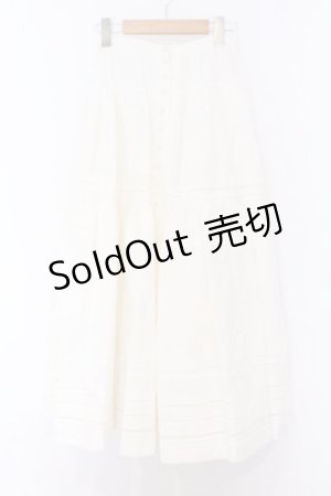 画像: KANEKO ISAO / パールボタン前開きスカート  オフシロ O-26-02-18-1058-EL-SK-IG-OS