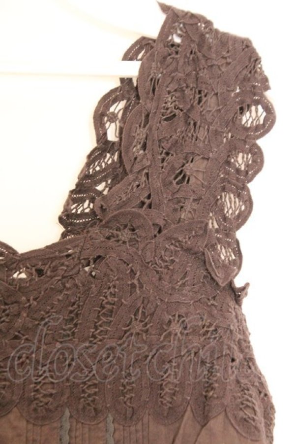 画像2: INGEBORG / コードフラワータックキャミソール S ブラウン O-26-02-18-1059-LO-TO-IG-OS (2)