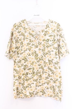 画像: PINK HOUSE / いぬいばら柄Tシャツ  生成り O-26-02-18-1063-LO-TO-IG-OS