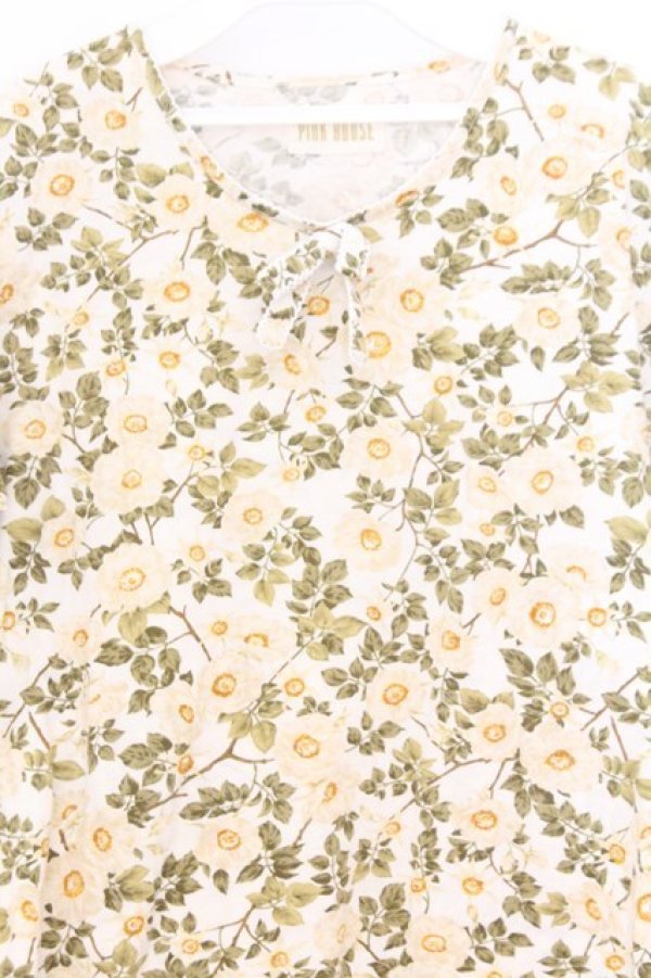 画像2: PINK HOUSE / いぬいばら柄Tシャツ  生成り O-26-02-18-1063-LO-TO-IG-OS (2)