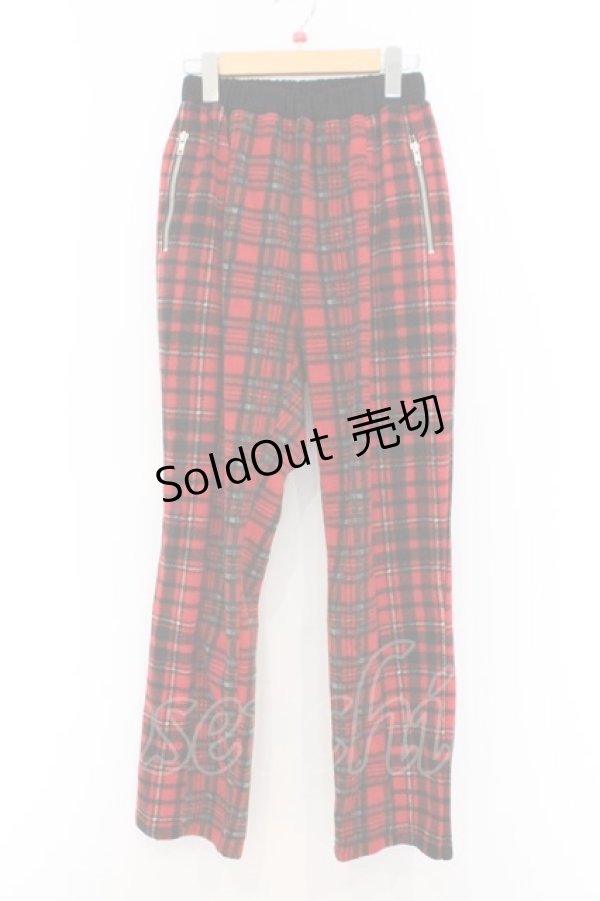 画像1: Candy Stripper / FLUFFY CHECK パンツ 2 レッド O-26-02-18-1066-PU-PA-YM-OS (1)