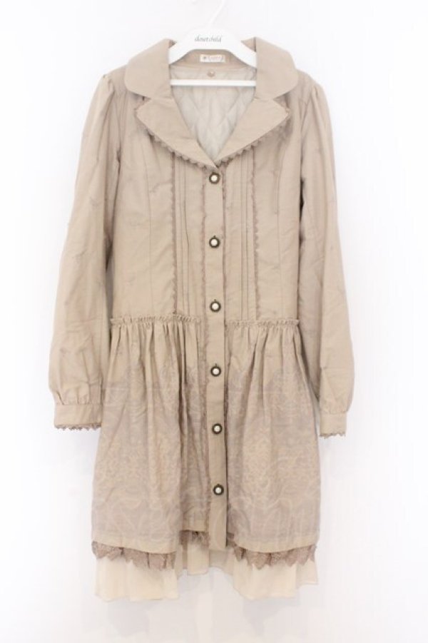 画像1: axes femme / バラ柄トレンチコート M ベージュ O-26-02-18-1070-AX-CO-OW-OS (1)