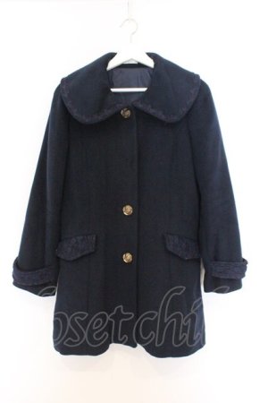 画像: axes femme / 薔薇ボタン丸襟コート M ネイビー O-26-02-18-1078-AX-CO-OW-OS