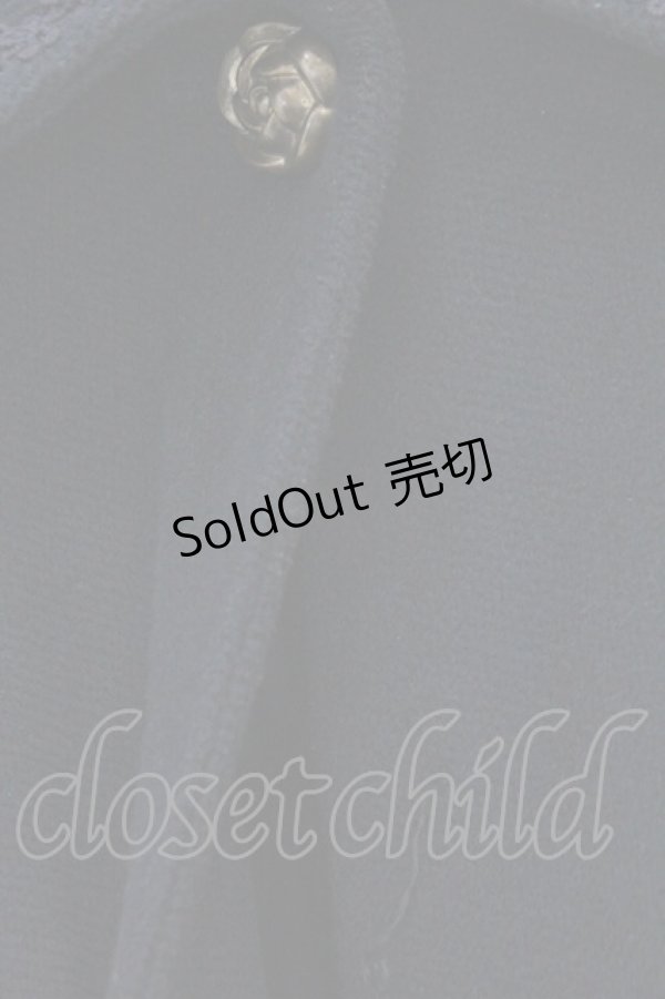 画像2: axes femme / 薔薇ボタン丸襟コート M ネイビー O-26-02-18-1078-AX-CO-OW-ZTC16 (2)